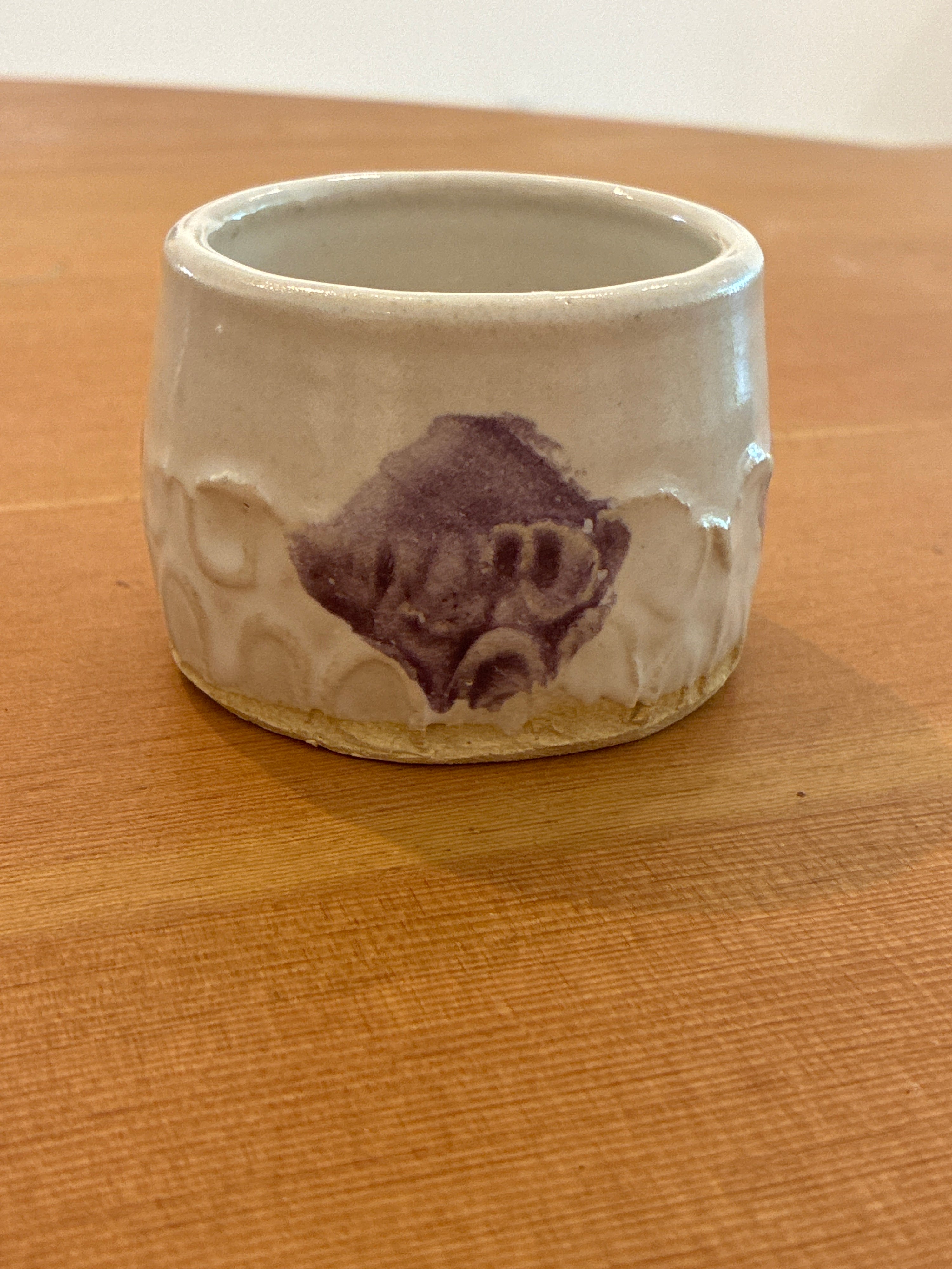 Assorted white & purple abstract mugs