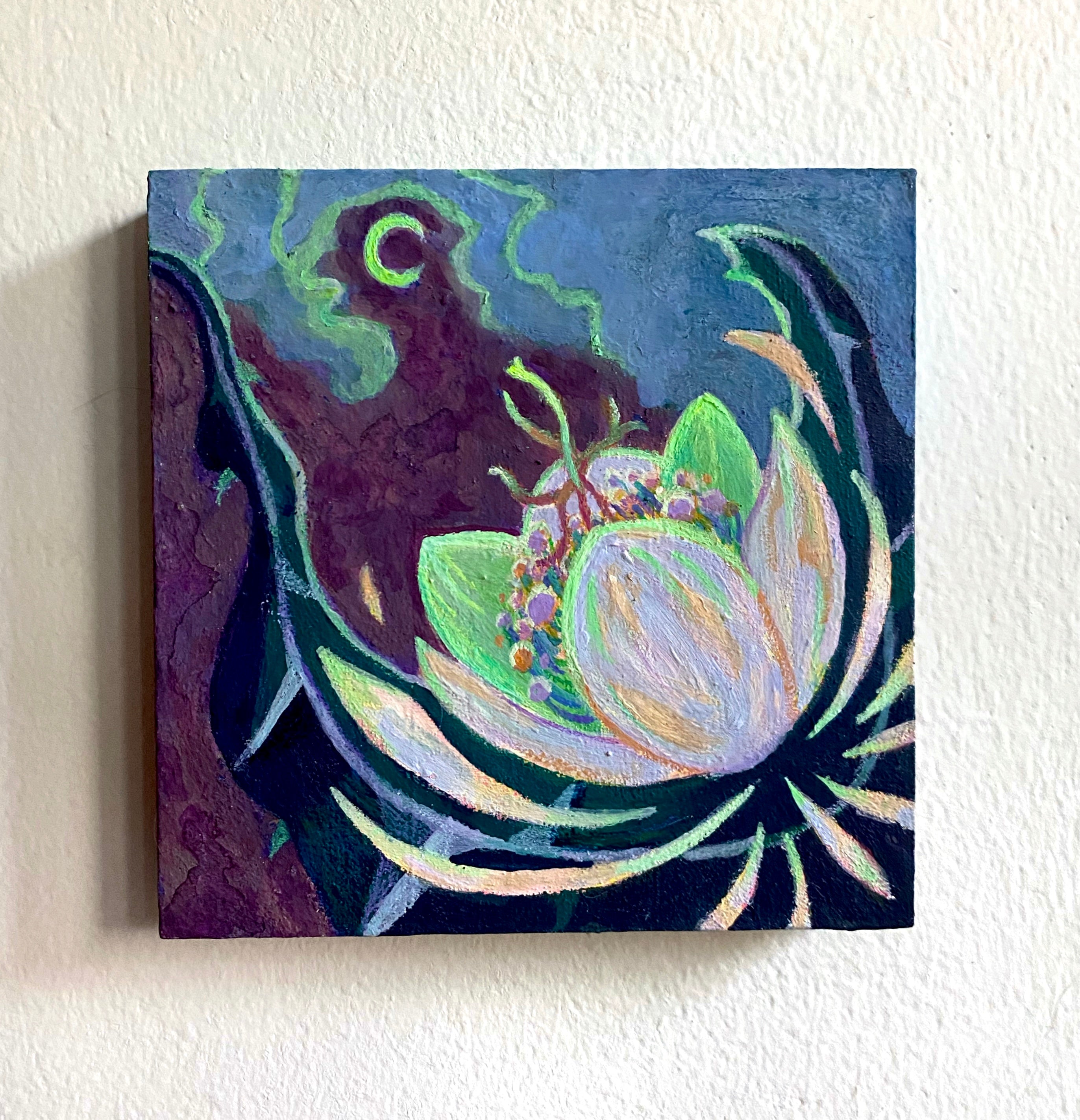 Artistic depiction of a plant-like creature with a starry night sky background