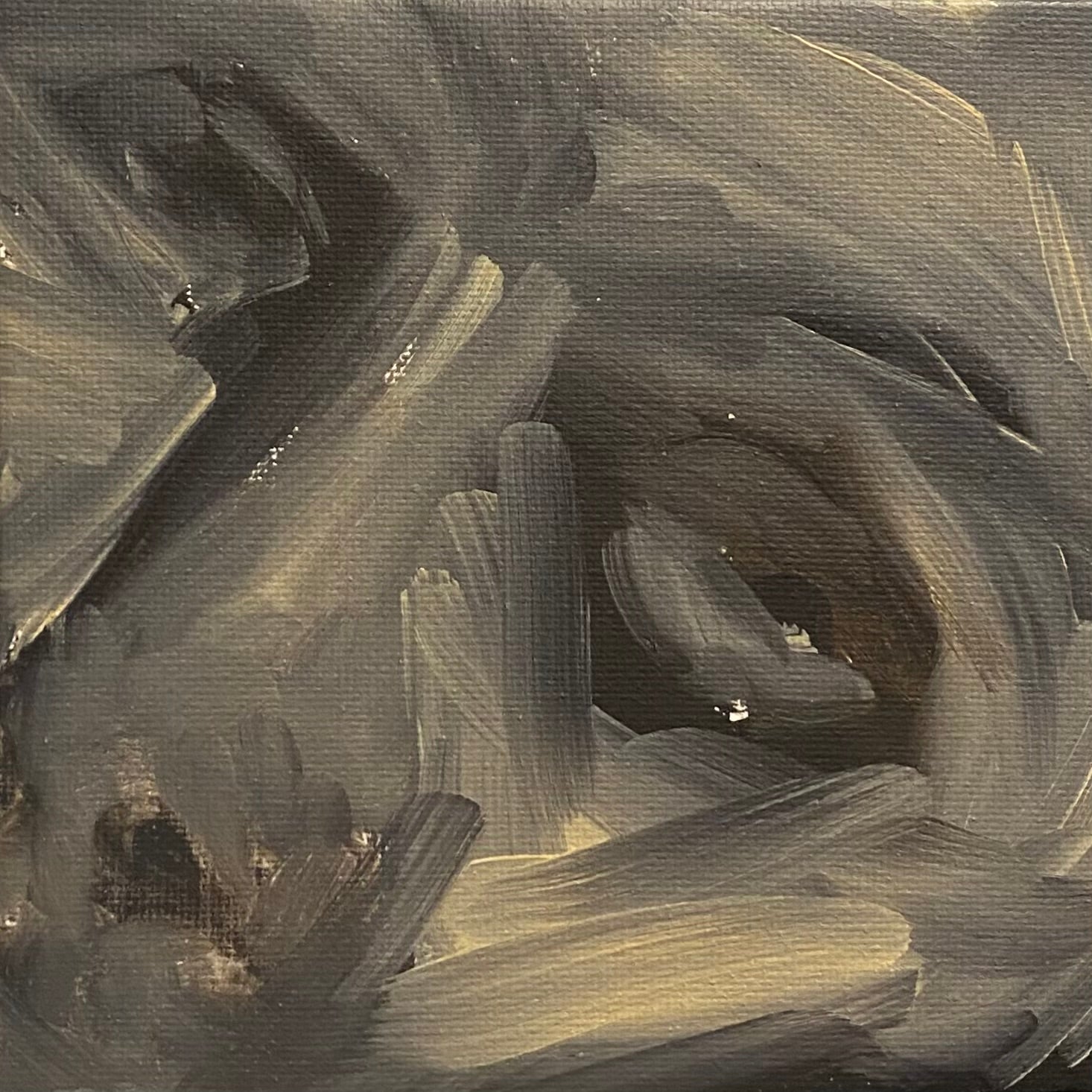 Abstract art with dark and light gray brush strokes