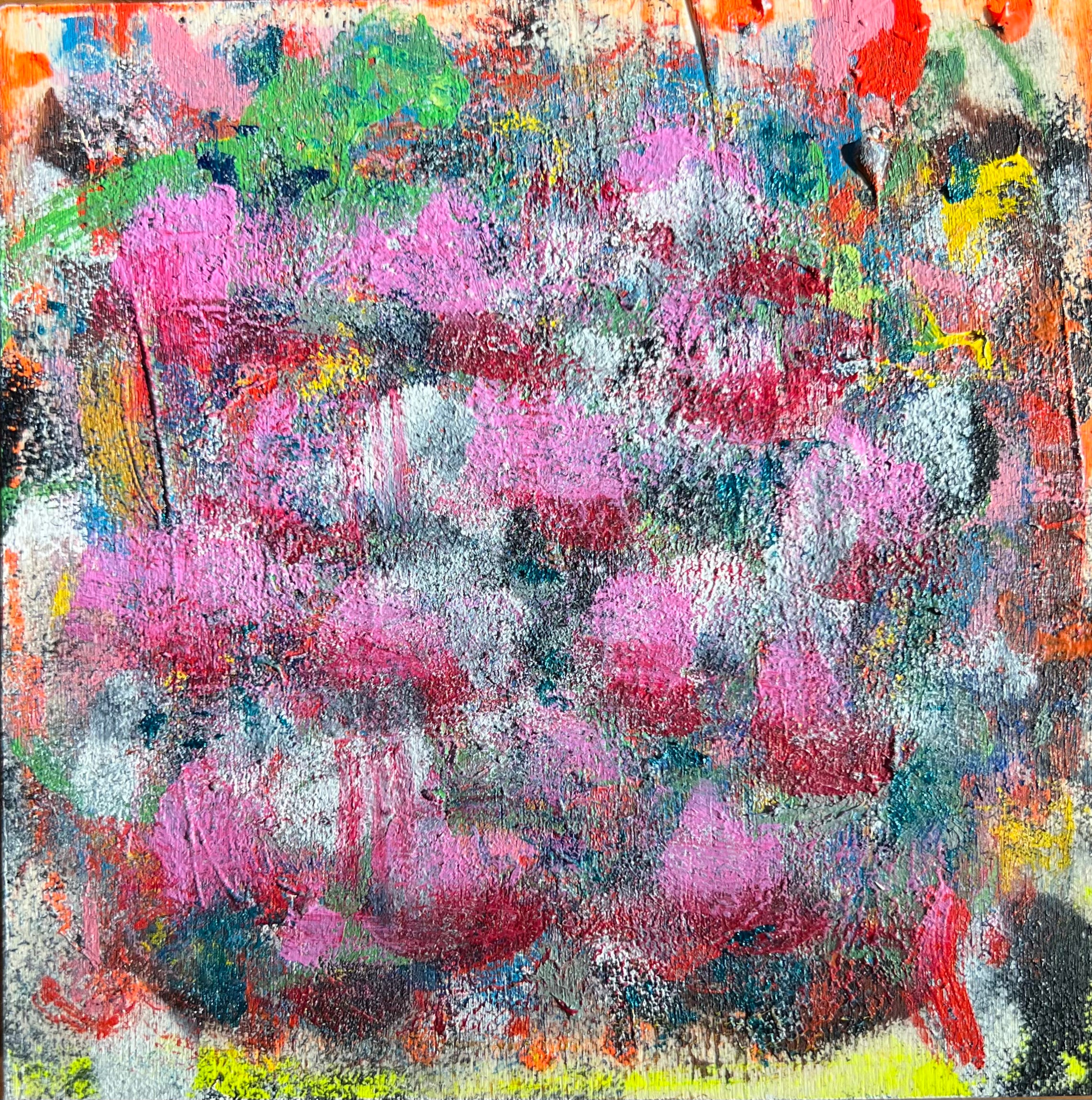 Abstract painting with a variety of colors and textures